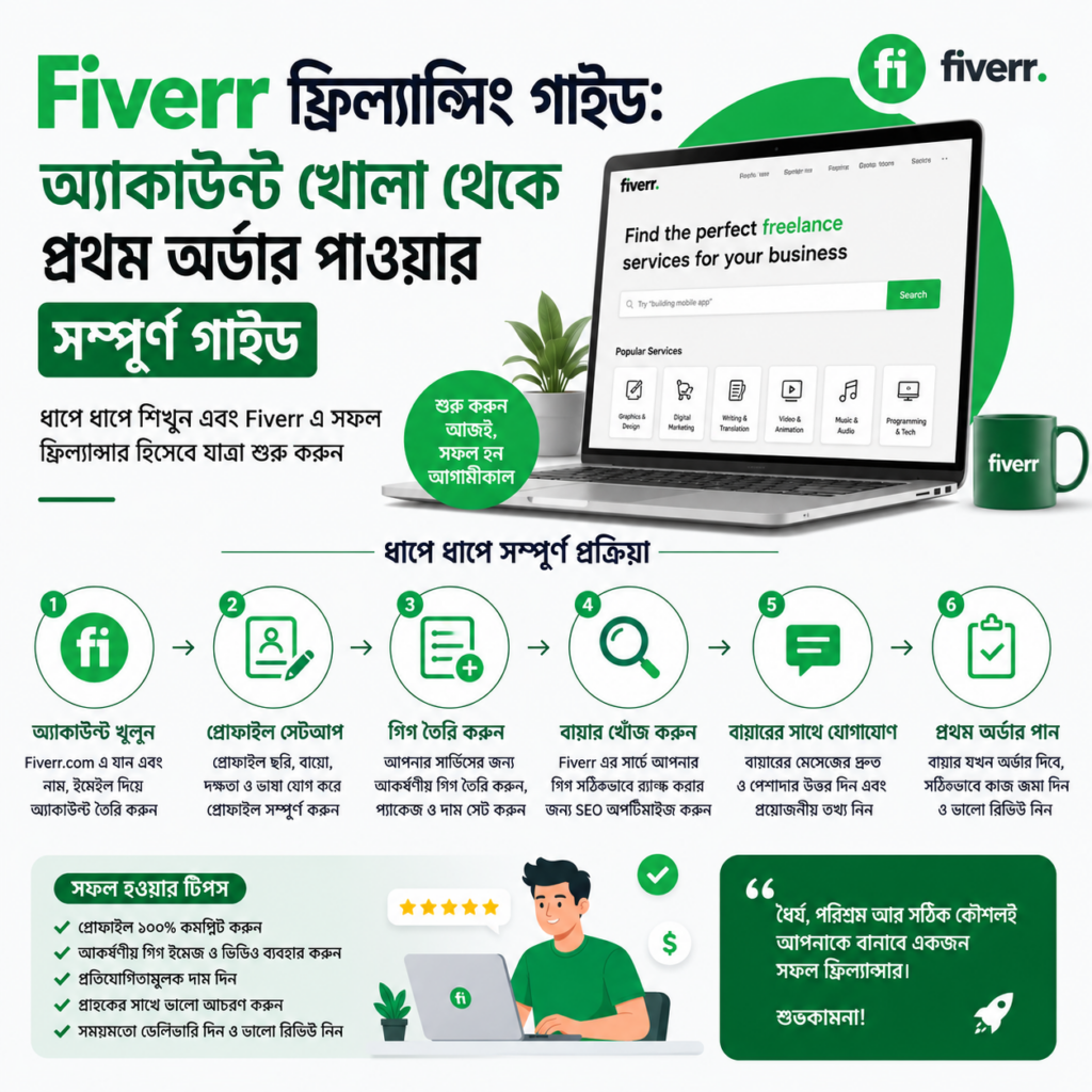 Fiverr Freelancing Guide Complete Guide from Opening an Account to Getting Your First Order